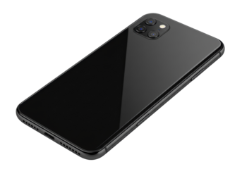 Isolated Sleek Black Smartphone Back View