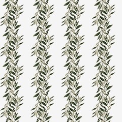 Fototapeta premium Elegant watercolor leaf pattern for versatile textile and packaging design projects