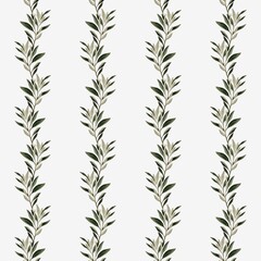 Fototapeta premium Watercolor olive leaf pattern design for fabric and packaging applications