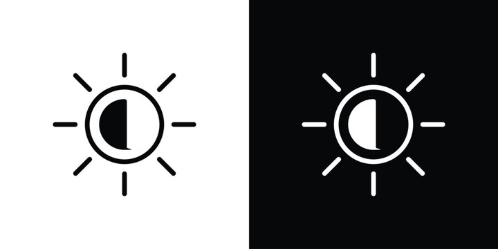 Brightness icon collection. line stroke icon. EPS 10