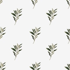 Fototapeta premium Elegant watercolor botanical pattern for fabric and wallpaper design featuring seamless repetition