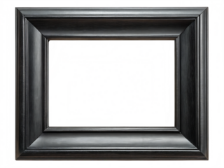 Black Wooden Picture Frame with Distorted Colorful Inner Background A I G E N E R A T E D - P N G isolated on a transparent background