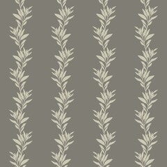 Elegant watercolor leaf pattern on a neutral background for textile use