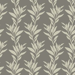 Watercolor leaf pattern on a neutral background for textile and packaging design