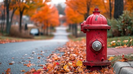 Autumnal fire hydrant