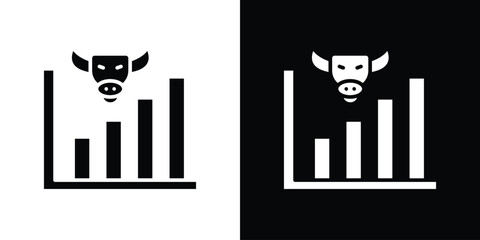 Bull market icon collection. line stroke icon. EPS 10