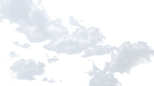 White clouds on transparent background