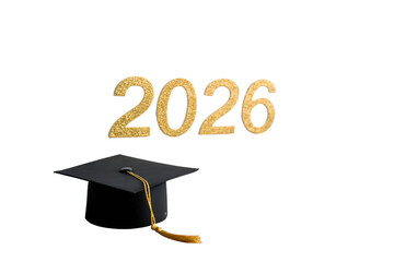 Celebrating the graduation year 2026 with a black PNG Image 