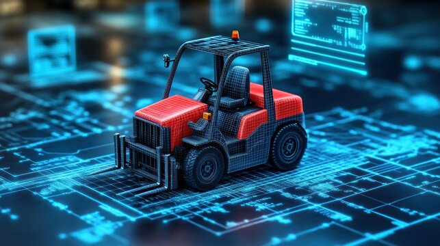 Automated forklift on digital grid