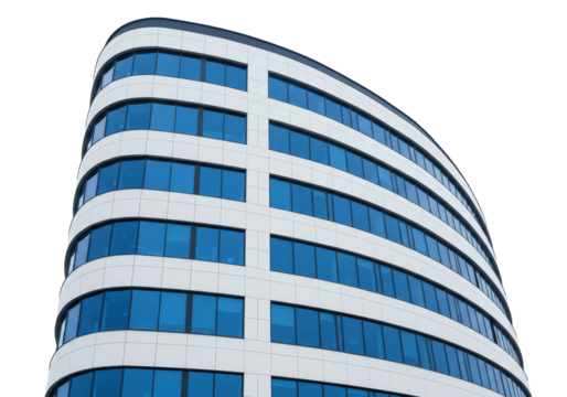 Isolated Modern Curved Office Building
