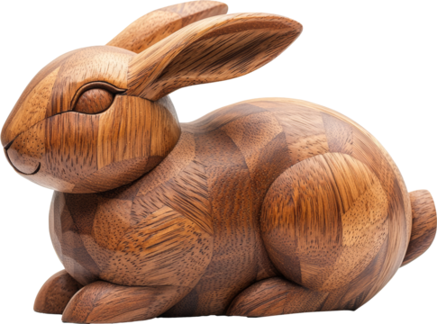rabbit wooden sculpture statue 