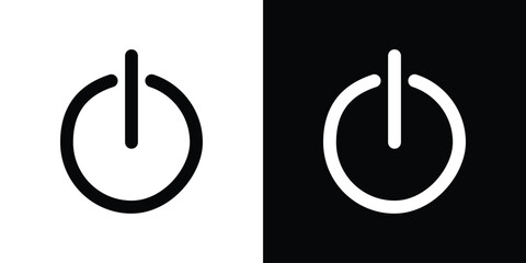 Button on off icon collection. line stroke icon. EPS 10