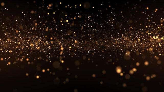 Luxurious modern background with rising bright golden particles and beautiful bokeh. Animation footage with light leakage effect. 4K looped animation - Powered by Adobe
