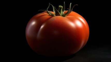 Single fresh red tomato