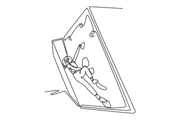 holiday on the rides concept. Single line draw design. Vector graphic illustration