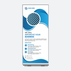 Modern creative corporate roll up banner design template and signage design 