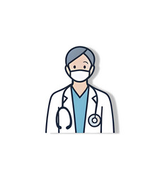 Fototapeta premium A medical doctor icon with stethoscope