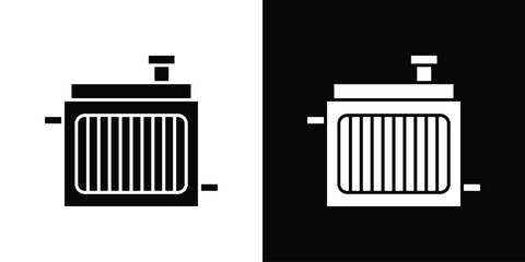 car radiator icon collection. line stroke icon. EPS 10