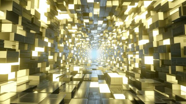 High-Tech Data Stream Tunnel Background
