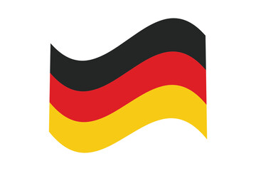 Vector flat round Germany flag isolated on white background