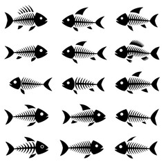 A Collection of Fish Skeletons Symbolic Remains of Once Thriving Aquatic Life Exploring Ecological Balance Through Artistic Representations