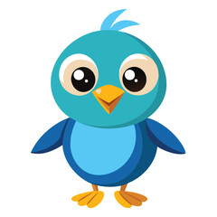 Fototapeta premium Cute bird vector illustration with white background
