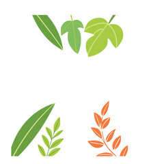 Colorful simple leaf design elements green orange