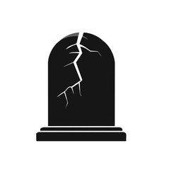 Cracked tombstone grave headstone death cemetery icon