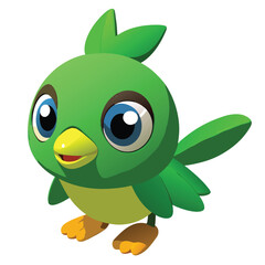 Fototapeta premium Cute bird vector illustration with white background