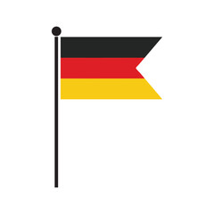 Vector flat round Germany flag isolated on white background