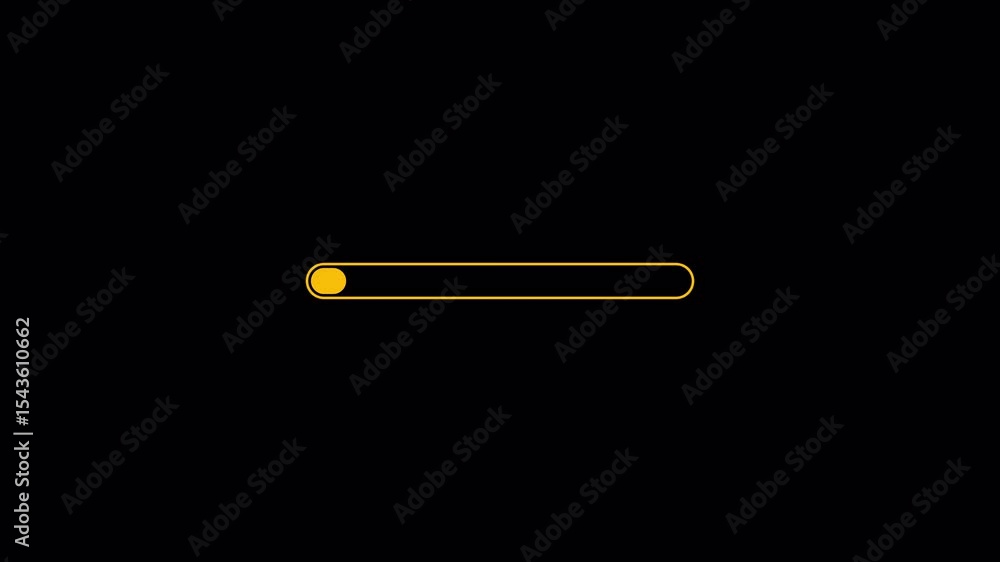 Poster minimalist loading bar animation on black background.alpha chanel.4k video