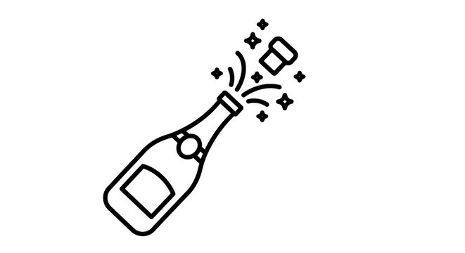 black champagne bottle popping celebration clip art preview