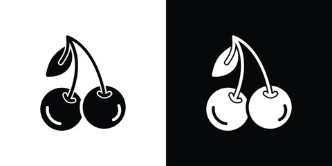 Cherry icon collection. line stroke icon. EPS 10