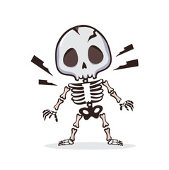 Cute cartoon skeleton character halloween spooky fun