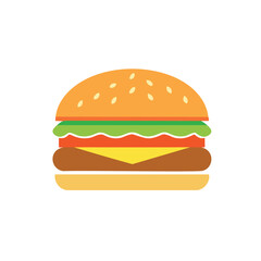 Delicious classic cheeseburger fast food meal