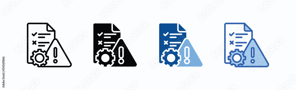 Wall mural risk management icon sheet multiple style collection isolated vector
