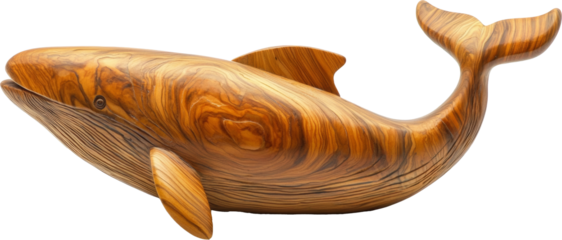 whale wooden sculpture statue 