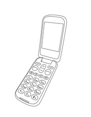 Retro flip phone vector illustration