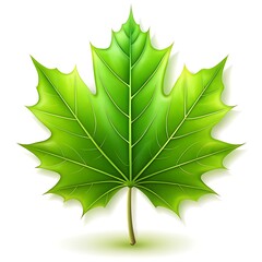 Fototapeta premium Green maple leaf isolated on white background