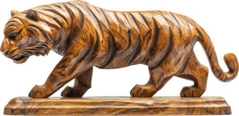tiger wooden sculpture statue 