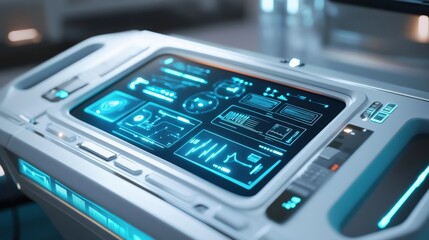 A Futuristic Control Panel Displaying Data And Information