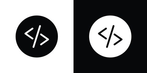 Code icon collection. line stroke icon. EPS 10