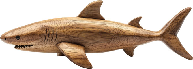 Fototapeta premium shark wooden sculpture statue 