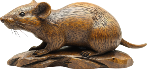 rat wooden sculpture statue 