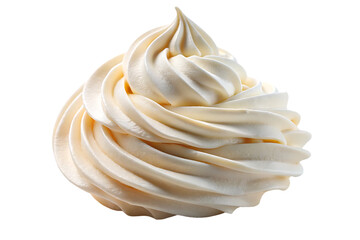 Creamy Off White Whipped Cream Swirl Dessert Topping Isolated on a transparent background image