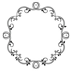 Elegant black floral frame design element
