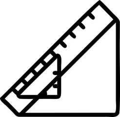 Black and White Ruler and Set Square Icon triangle