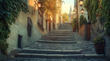 Stairway alleyway through buildings
