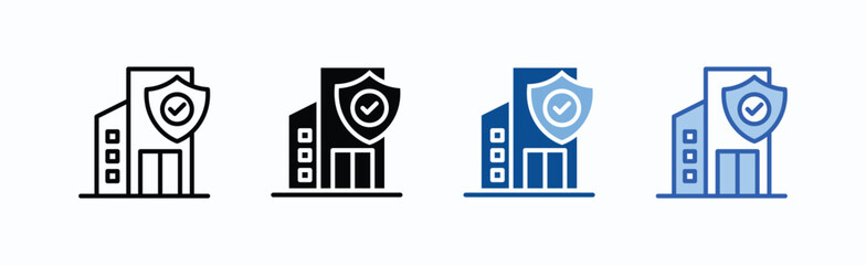 Business Insurance icon sheet multiple style collection isolated vector