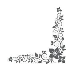 Elegant corner floral design element vintage style